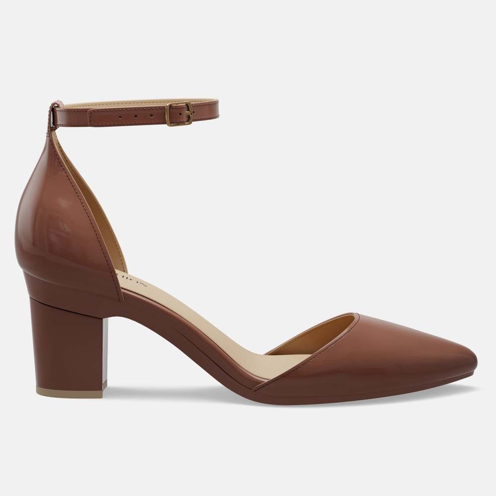 CONVERTIBLE HEEL - Pashion 1.0 The D'Orsay Walnut Patent Block 3 Inch - Picture 5 of 7